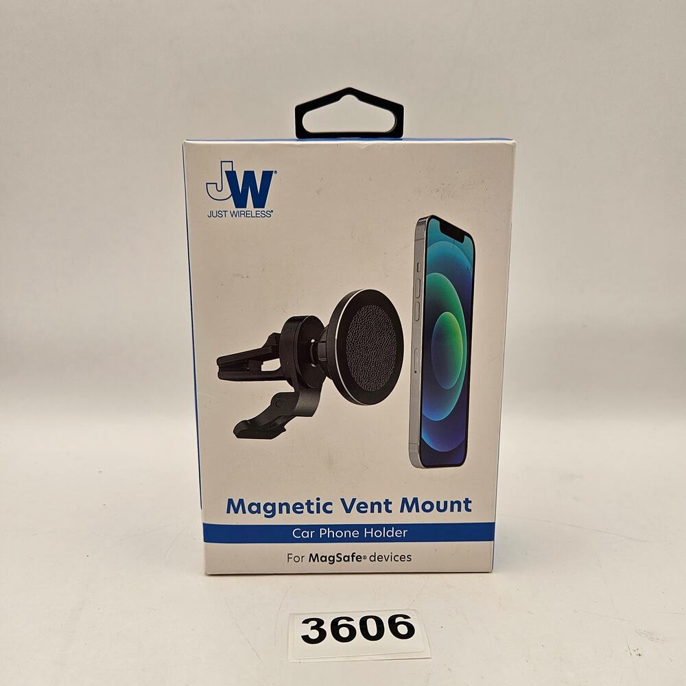 JUST WIRELESS MAGSAFE MAGNETIC CAR VENT MOUNT PHONE HOLDER 360 ROTATION BLACK